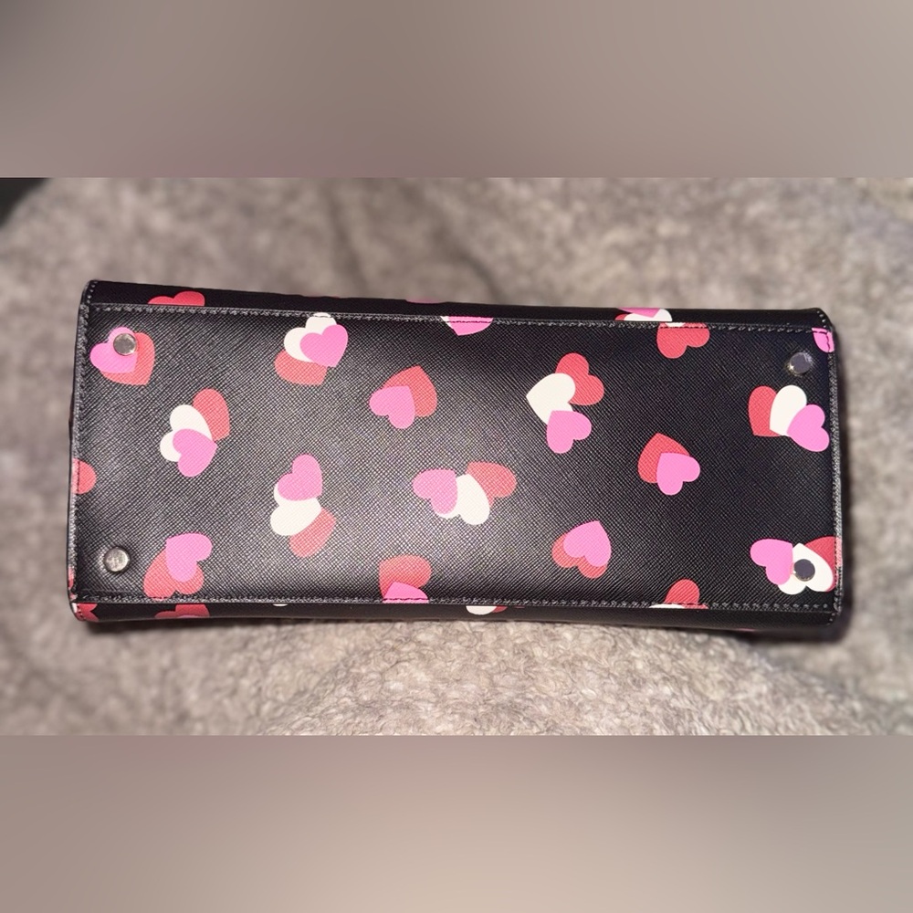 Kate Spade Staci Flutter Hearts Satchel (Black Multi) - w/ Storyline Card Holder - Picture 9 of 15